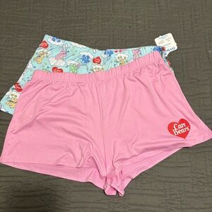 Care Bears Adults Pajama Sleep Shorts Size L Set Of 2